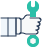 Illustration of a hand holding a wrench, symbolizing repair or maintenance services.