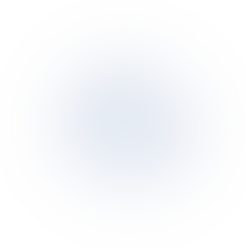 A soft, circular blue gradient with a white center and blended edges fading outward.